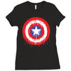 captain america dying bleeding logo Ladies Fitted T-Shirt