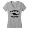 narwhal whale Women's V-Neck T-Shirt