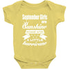 september girls are sunshine mixed with a little hurricane Baby Bodysuit