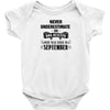 never underestimate an old man who was born in september Baby Onesie