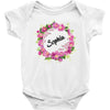 Floral Baby Name Baby Bodysuit