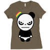 angry panda rainbow Ladies Fitted T-Shirt