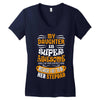 My Daughter Is Super Awesome Her Stepdad Women's V-Neck T-Shirt