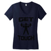get tough weight lifter lifting gym Women's V-Neck T-Shirt