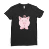 cute surprised pig pig Ladies Fitted T-Shirt