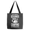 beer drinker camping!! Tote Bags