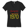 awesome since november 1970 Women's V-Neck T-Shirt