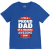 proud dad son V-Neck Tee