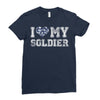 i love my soldier navy camouflage Ladies Fitted T-Shirt