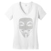 v for vendetta mask guy fawkes cool girls womens cotton t shirt dw01 Women's V-Neck T-Shirt