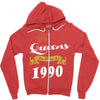 queens are born in 1990 Zipper Hoodie