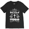 I Am One Blessed Stepdad V-Neck Tee
