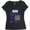 my dad was so brave god made him an angel Women's Triblend Scoop T-shirt