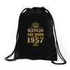 kings are born in 1957 Drawstring Bags