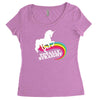 totally straight funny rainbow unicorn gay pride novelty fashion Women's Triblend Scoop T-shirt