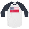 t-rex vintage american flag 3/4 Sleeve Shirt