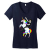 unicorn and human best friends Women's V-Neck T-Shirt