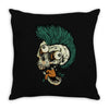 skull punk style Throw Pillow