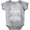Real Kings Are Born On September 8 Baby Onesie