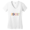soccer neon rhinestud Women's V-Neck T-Shirt