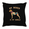 my boxer is my world Throw Pillow