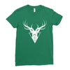 deer head vector white logo Ladies Fitted T-Shirt