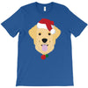 golden retriever dog with red santa's hat T-Shirt
