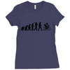 evolution of a cyclist mens black or blue cycling t shirt bike Ladies Fitted T-Shirt
