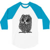 owl on athletic 3/4 Sleeve Shirt