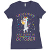 Unicorns are born in October Ladies Fitted T-Shirt