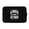 kings are born in october Laptop sleeve