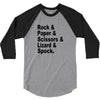 rock paper scissors lizard spock big bang theory geek nerd gift t shir 3/4 Sleeve Shirt