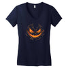 pumpkin face Women's V-Neck T-Shirt