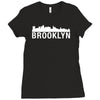 brooklyn city skyline silhouette Ladies Fitted T-Shirt