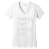 suns out guns out Women's V-Neck T-Shirt