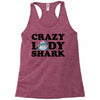 crazy lady shark Racerback Tank