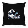 Great White Wave Shark Throw Pillow
