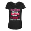 running mommy white Maternity Scoop Neck T-shirt