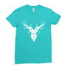 deer head vector white logo Ladies Fitted T-Shirt