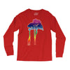 giraffe reaching up with its long neck to eat leaves off branches from Long Sleeve Shirts