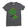 Cute Dinosaur Ladies Fitted T-Shirt