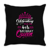Celebrating With the 4th Birthday Queen Throw Pillow