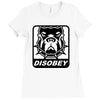 bull dog disobey Ladies Fitted T-Shirt