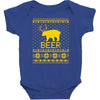 ugly sweater party beer bear funny Baby Bodysuit