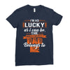 The world's greatest dad belongs to me Fathers Day Ladies Fitted T-Shirt