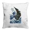 kaiju wave Throw Pillow