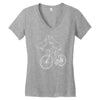 shark riding bicycle bike funny Women's V-Neck T-Shirt