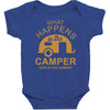 what happens in camper stays in camper vintage style camp funny Baby Bodysuit
