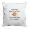 i survived another meeting rectangle Throw Pillow
