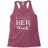 i stole her heart couple Racerback Tank